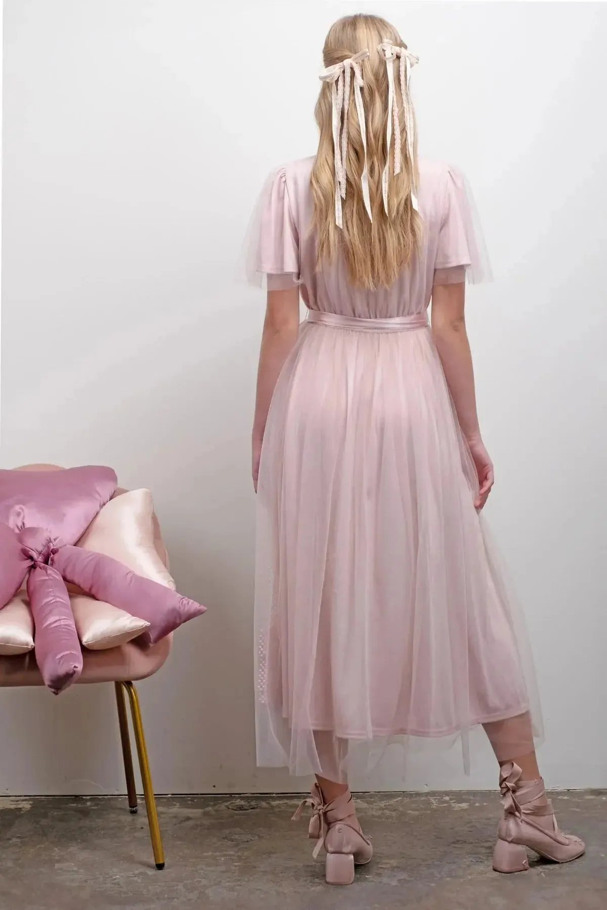 Blu Pepper Bella Tulle Dress – Elegant & Flowy Midi Dress