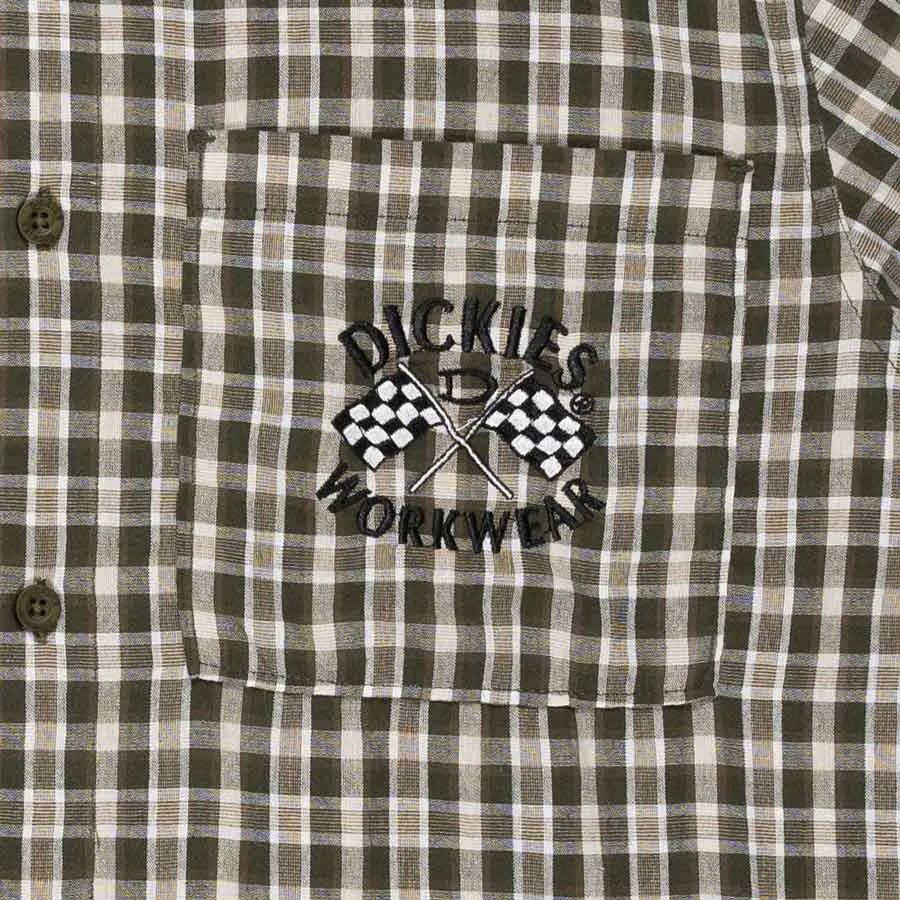 DICKIES MAPLE SHORT SLEEVE SHIRT - RINSED MOSS