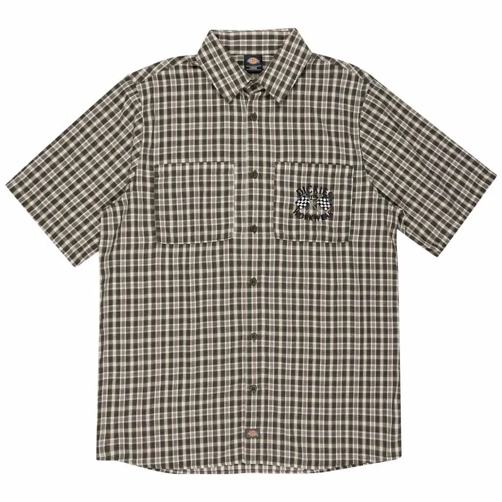 DICKIES MAPLE SHORT SLEEVE SHIRT - RINSED MOSS
