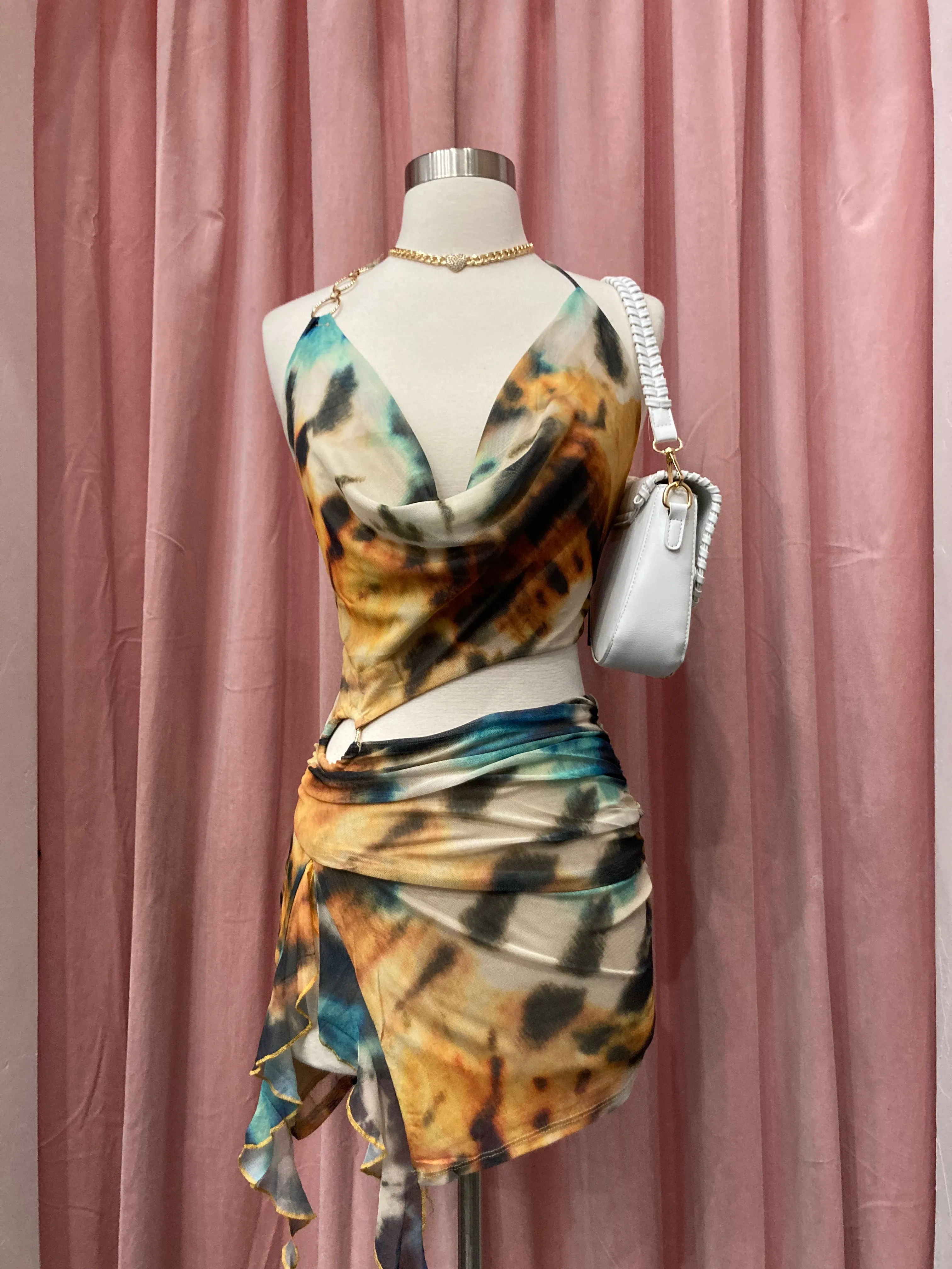 Euphoria Side Cutout Mini Dress (Multi Color)