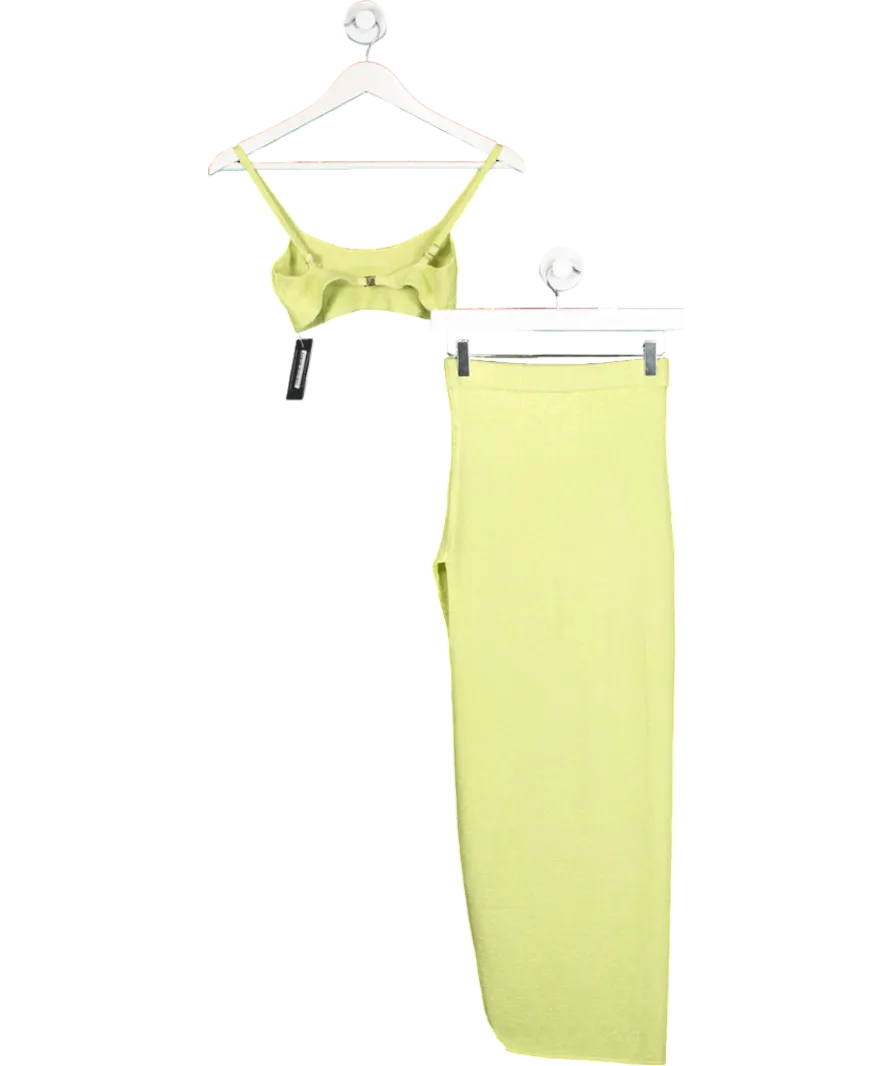 Flook The Label Green Knit Crop Top And Maxi Skirt Set UK XS