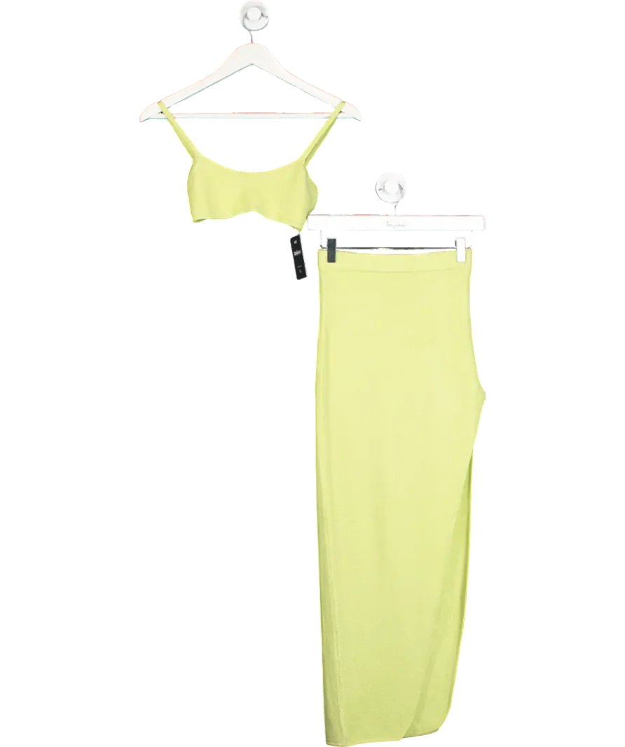 Flook The Label Green Knit Crop Top And Maxi Skirt Set UK XS