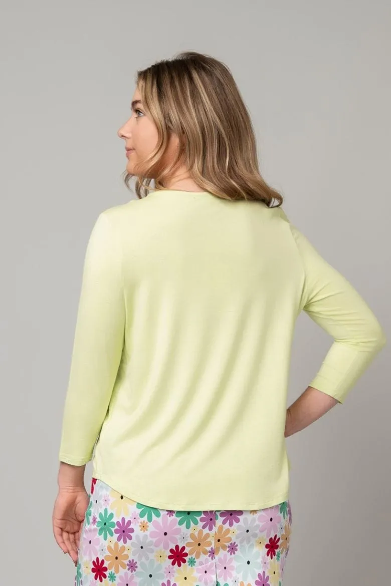 JuJu Buttery Soft 3/4 Sleeve HI LO Hem Tee