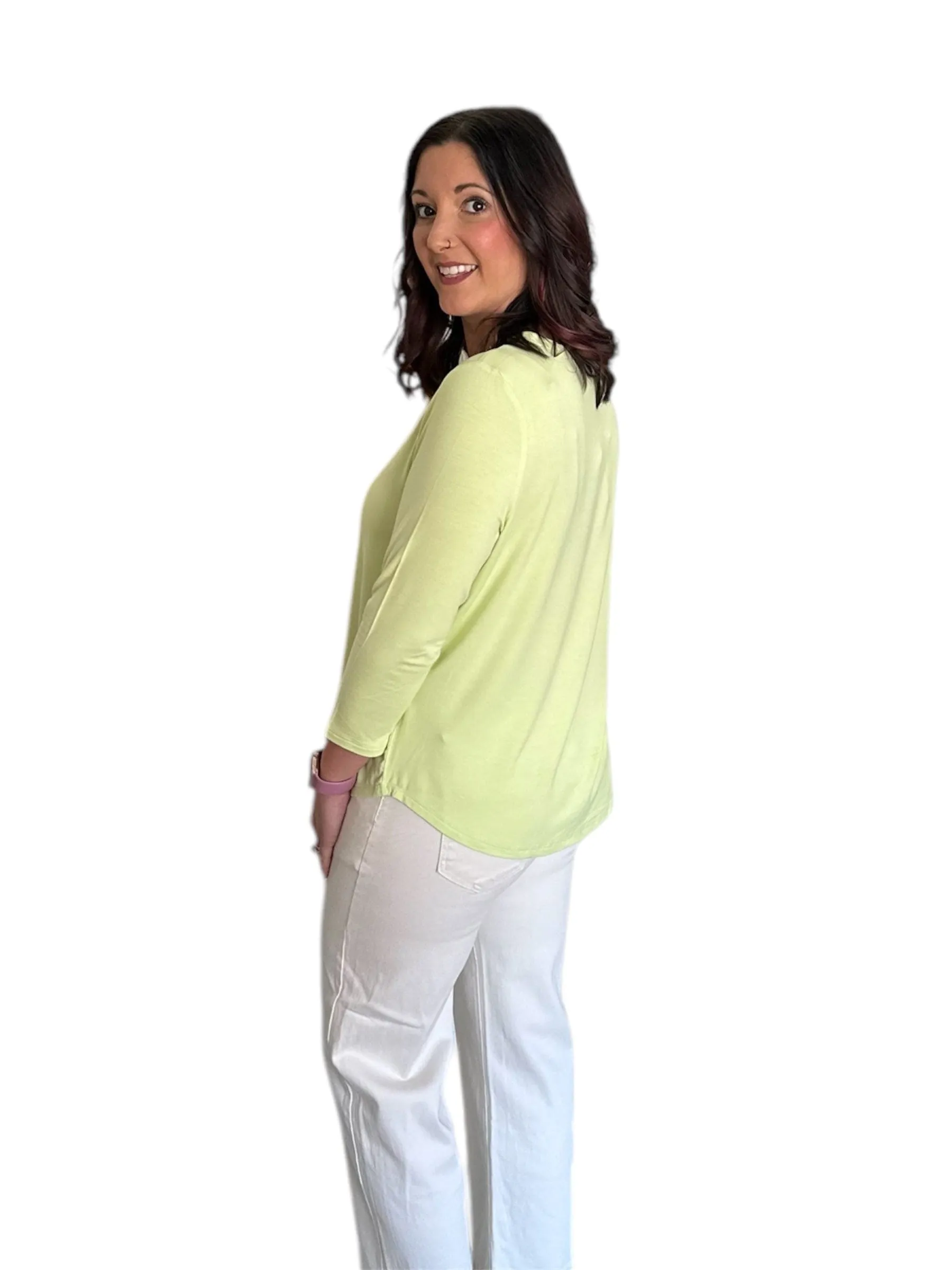 JuJu Buttery Soft 3/4 Sleeve HI LO Hem Tee