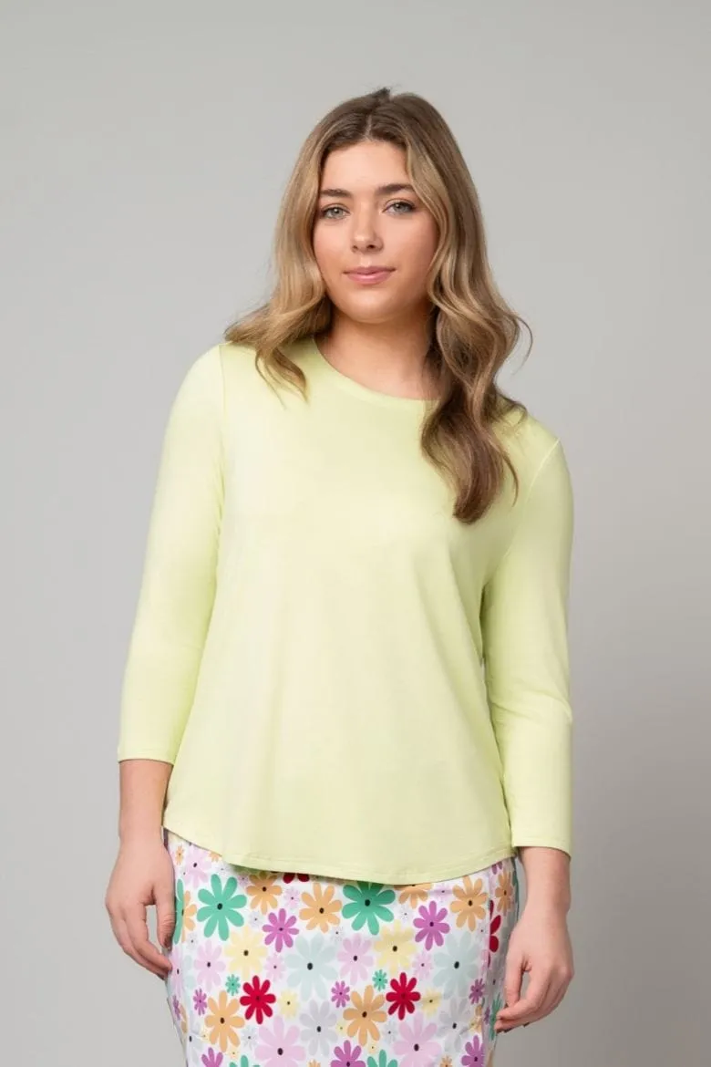 JuJu Buttery Soft 3/4 Sleeve HI LO Hem Tee