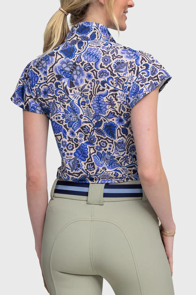 Kastel Flutter Sleeve Navy Foliage 1/4 Zip