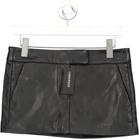 Lamarque Black Inaya Leather Micro Mini Skirt UK XS