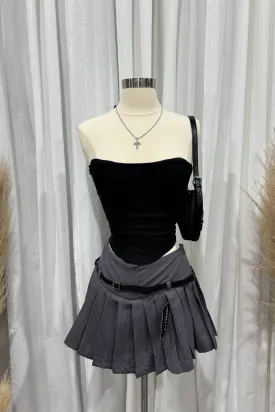 Monica Mesh Corset Top (Black)