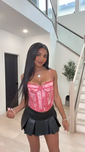 Mylah Corset Top (Coral Pink)