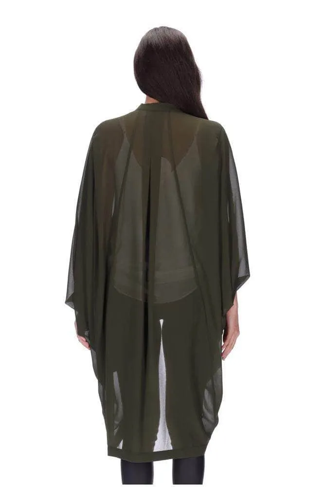 Plain Kimono Khaki Long