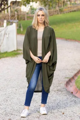 Plain Kimono Khaki Long