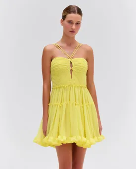 Pleated Chiffon Mini Dress