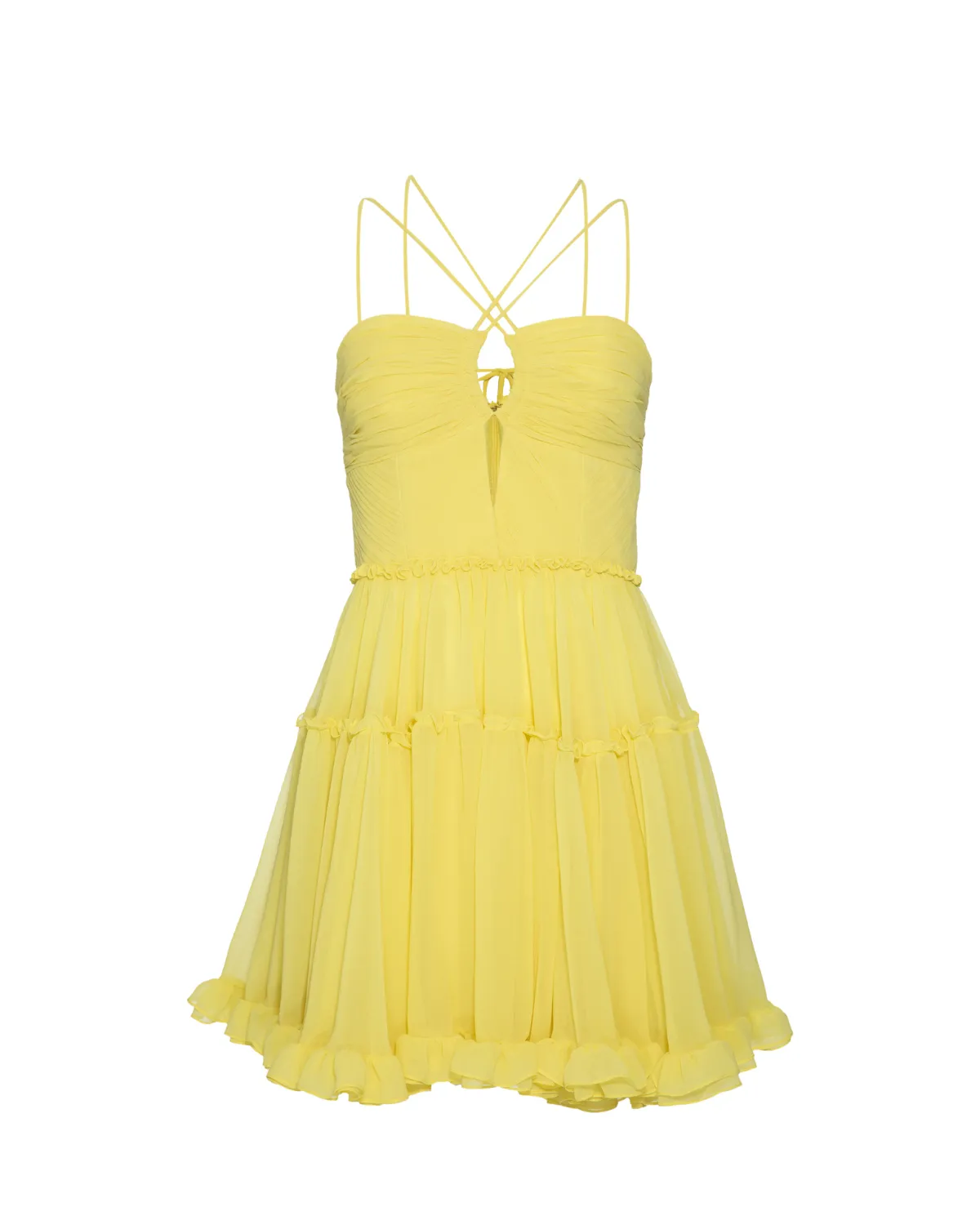 Pleated Chiffon Mini Dress