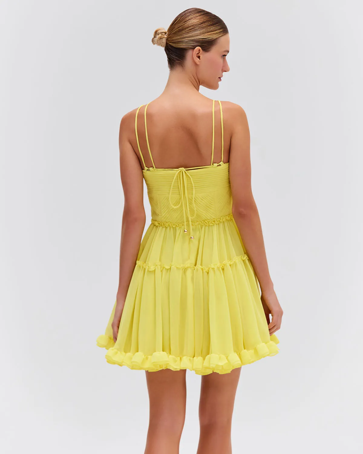 Pleated Chiffon Mini Dress