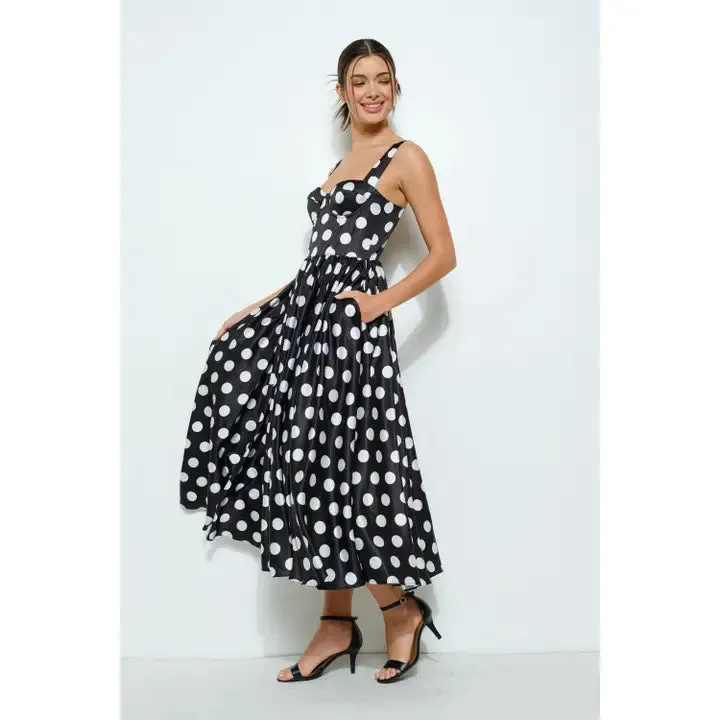 Polka Dot Bustier Midi