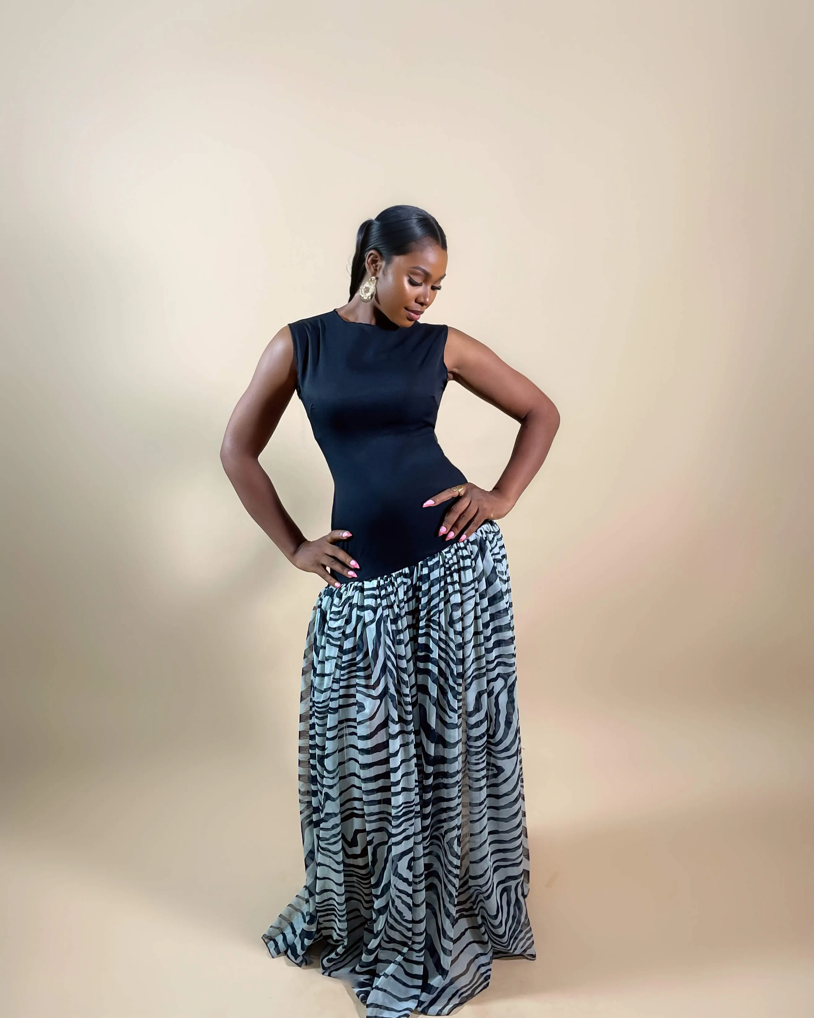 Rachel Maxi Dress (Noir Stride)