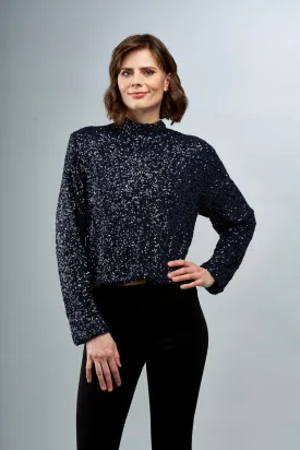 Sequin Mock Neck Top