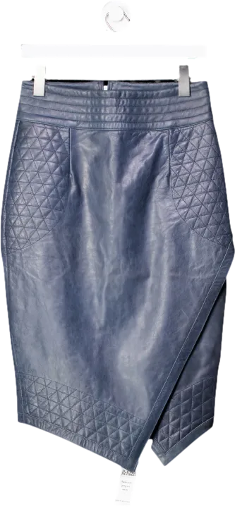 Skin Graft Blue Leather Skirt UK M