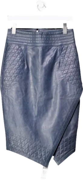 Skin Graft Blue Leather Skirt UK M