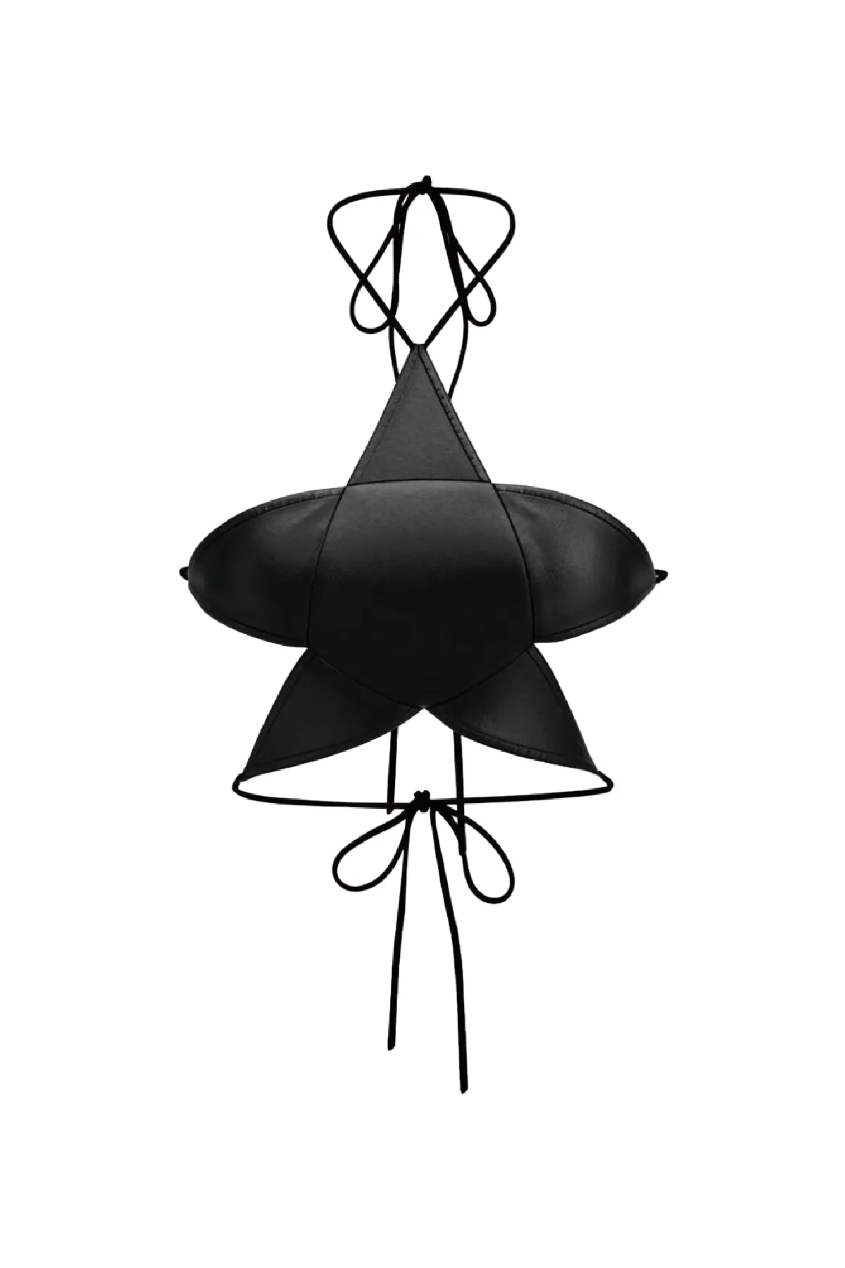 Starlet Leather Halter Top (Black)