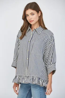 Striped Twill Shacket