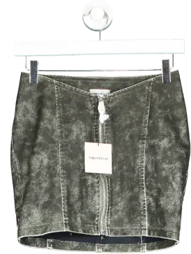 Superdown Green Faux Leather Skirt In Olive UK XS