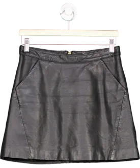 Topshop Black Leather Mini Skirt UK 10