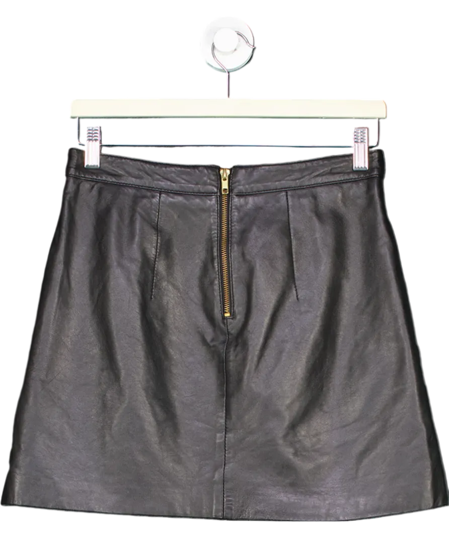 Topshop Black Leather Mini Skirt UK 10